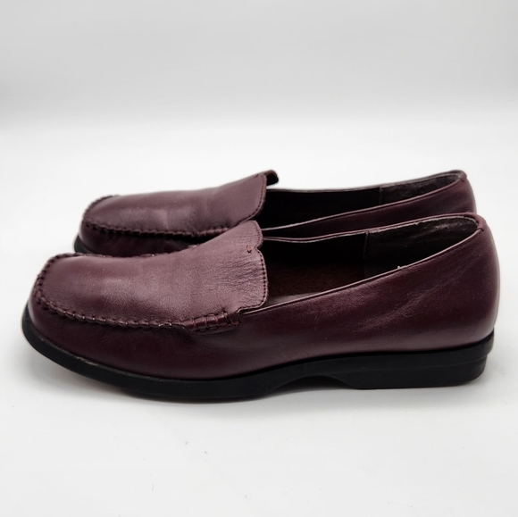 Women's High Sierra Meredith Brown Leather Square Toed Slip-On Flat Loafers 8.5 - Picture 4 of 6